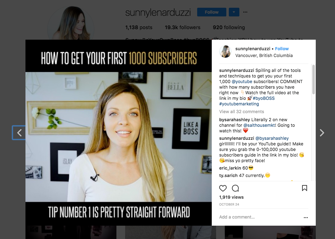 YouTube Video Teaser on Instagram