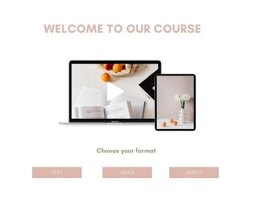 Example of a course offered in multiple formats
