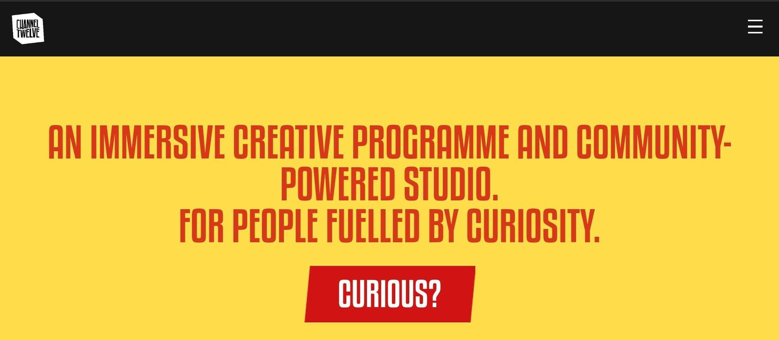 "Curious?" Is a really unique call to action used in this example