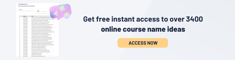 Get Over 3400 Online Course Name Ideas: Download Now
