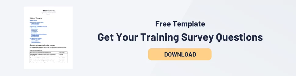 Download the Training Survey Questions Template: Download Now